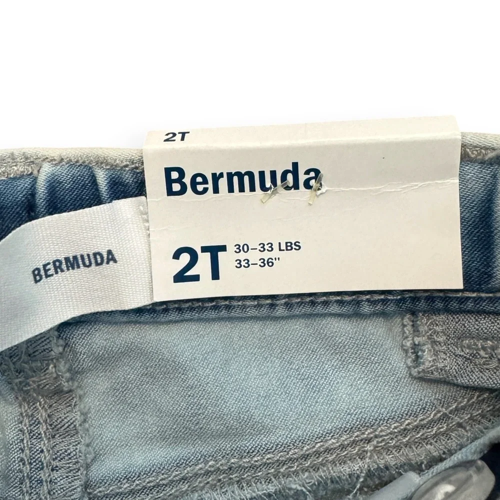 NWT Old Navy Toddler 2T Bermuda Denim Shorts 2pk Dark & Light Wash